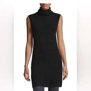 Alice + Olivia Fay Sleeveless Tunic Sweater Black Wool Cashmere Lagenlook